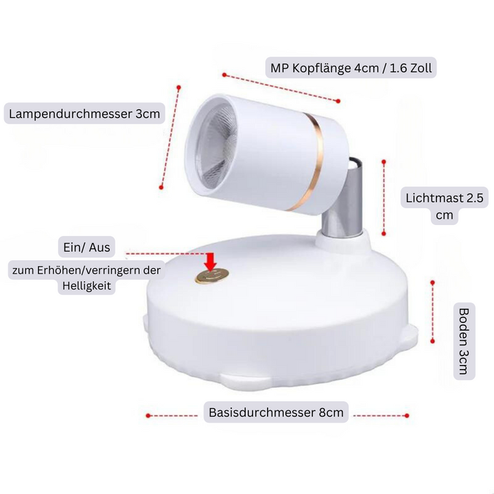 Ledermann™ dimmbares LED Spotlicht 145° verstellbarer Lichtkopf